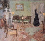 Edouard Vuillard The woman standing in the living room painting